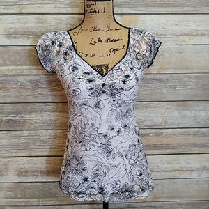 Black and White Lace Top